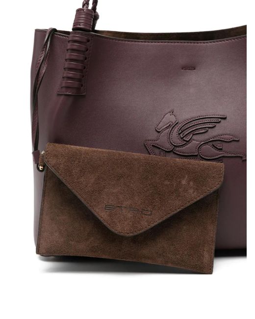 Etro Purple Small Libra Leather Shoulder Bag