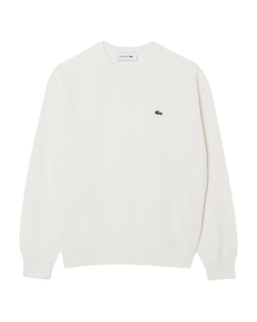 Lacoste White Pullover Mit Logo-Patch