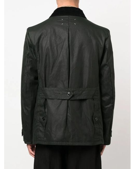 Maison Margiela Black Coated Waxed Jacket for men