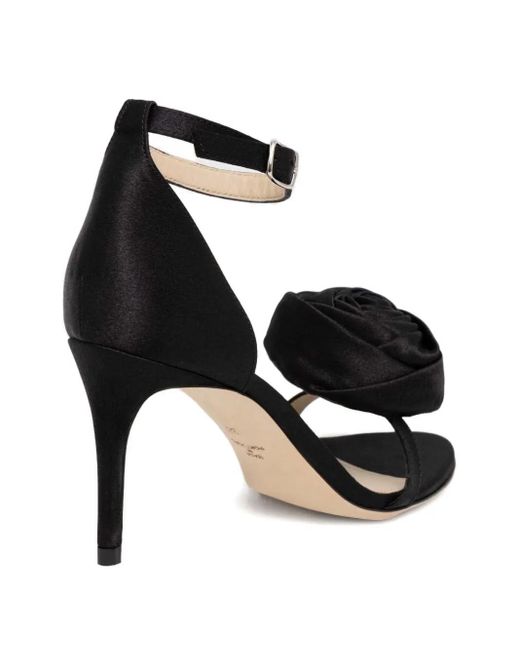 Custommade• Black Rose Heeled Sandals