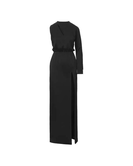 Il Volo Black Cut-Out Slit Maxi Dress