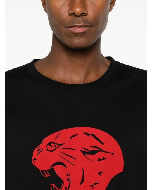 Valentino Garavani Black Panther-Print Cotton T-Shirt for men