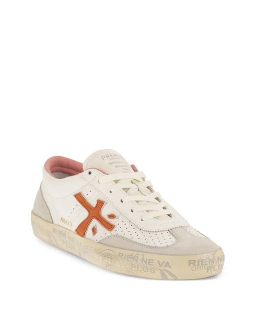 Premiata White Davidd Leather Sneakers