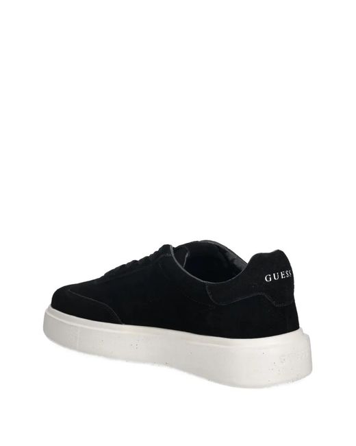 Guess Black Suede Lace-Up Sneakers for men