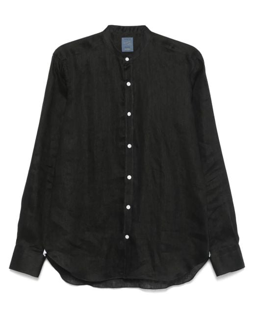 Barba Napoli Black Linen Shirt for men