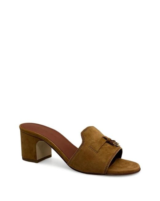Loro Piana Brown Summer Charms Heeled Sandals