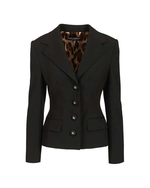 Dolce & Gabbana Black Veste À Simple Boutonnage