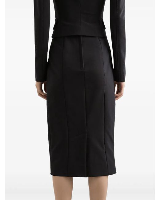Dolce & Gabbana Black Pencil Midi Skirt