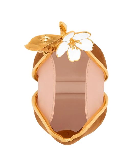 Oscar de la Renta Brown Pear Minaudière