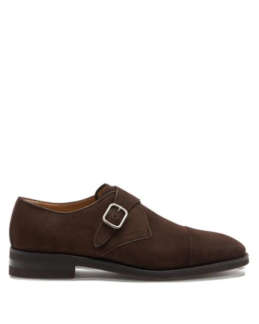 Bally Brown Scribe Un Buckle Monk Shoes for men