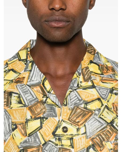Prada Metallic Buttoned Cuban Collar for men