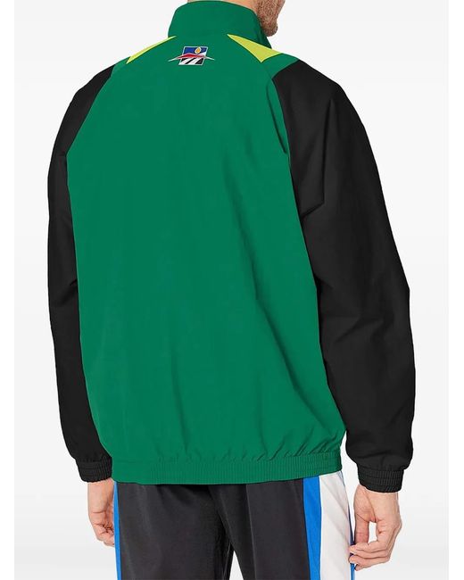 Reebok Green Logo-Embroidered Bomber Jacket for men