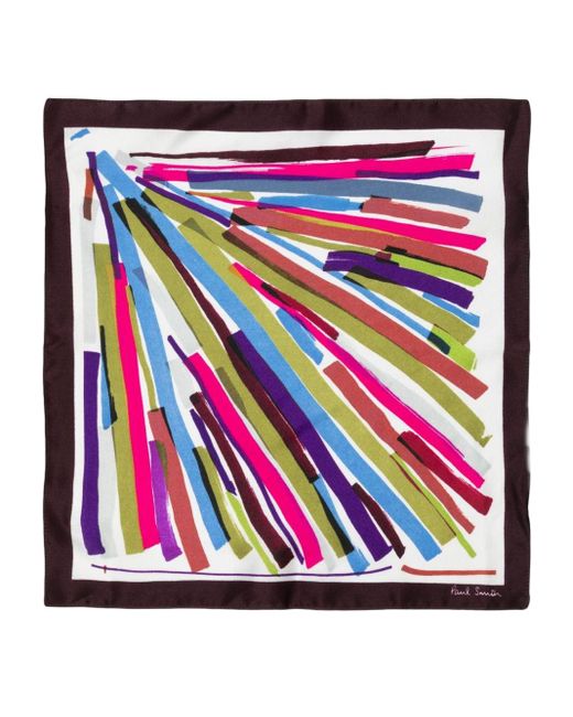 Paul Smith Multicolor Striped Silk Pocket Square for men