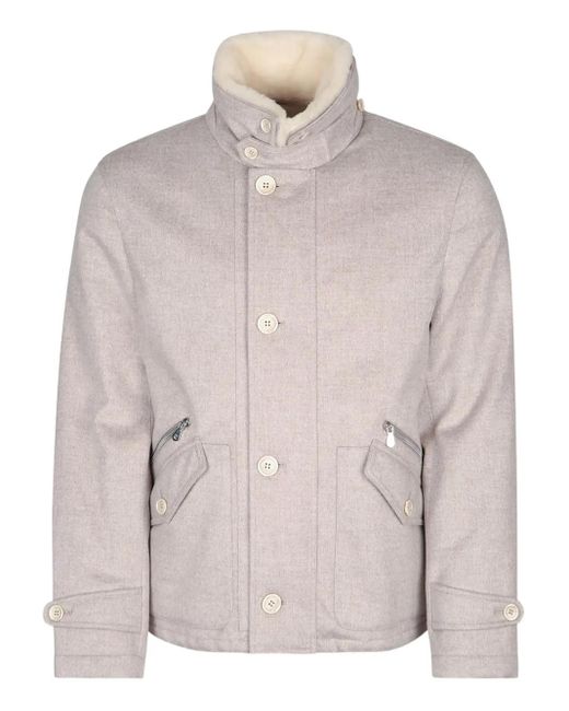 メンズ Brunello Cucinelli ボタンカラー ジャケット Gray