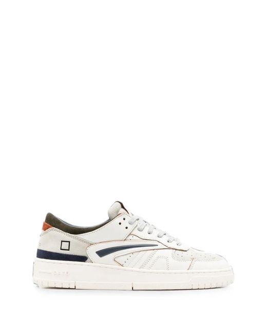 Date White Tornado Leather Sneakers for men