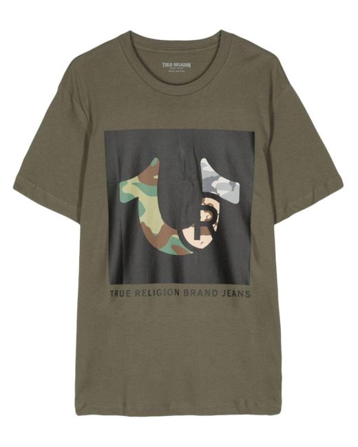 メンズ True Religion グラフィックロゴ Tシャツ Green