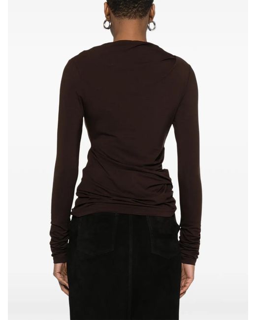 Entire studios Black Drape Long-Sleeve Top