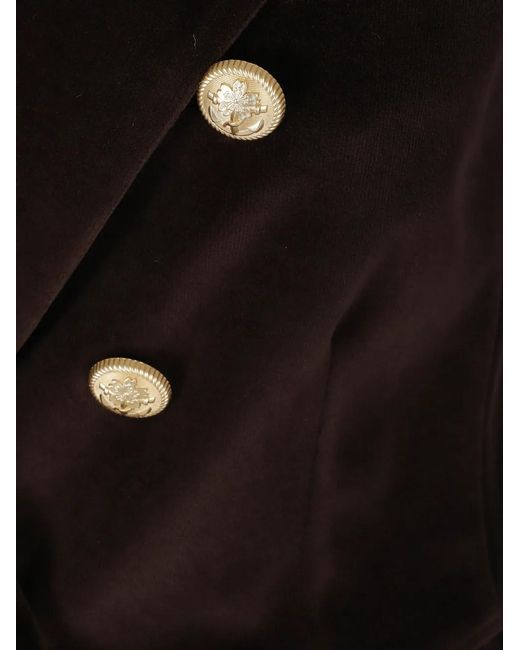 Circolo 1901 Black Double-Breasted Velvet Jacket