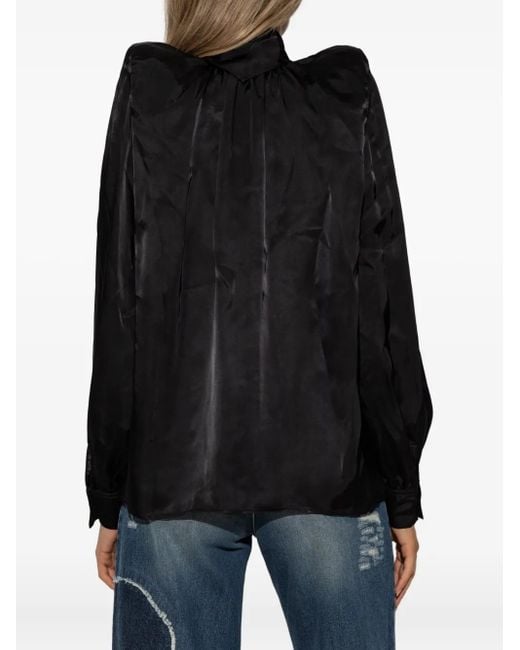 Vetements Black Shoulder-Pads Bow Shirt