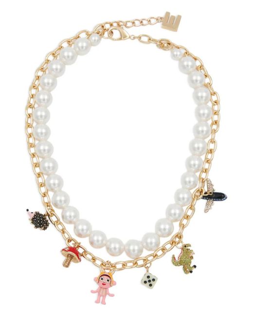 Essentiel Antwerp White Multiple-Charms Necklace