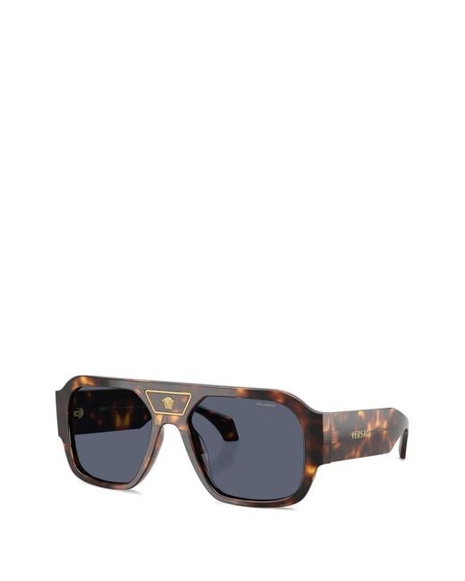 Versace Blue Logo-Detail Sunglasses for men