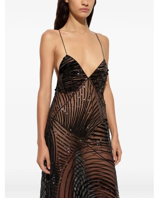 Emilio Pucci Black Embroidered Tulle Dress