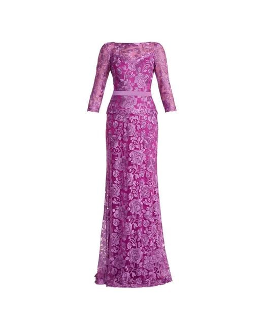 Tadashi Shoji Pink Floral Lace Dress