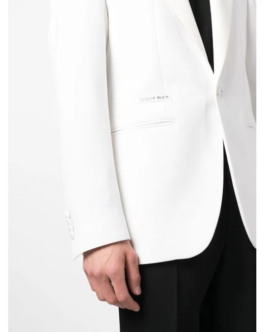 Philipp Plein White Light Wool Blazer Lord Fit for men