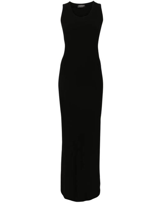 Balenciaga Black Draped Maxi Dress
