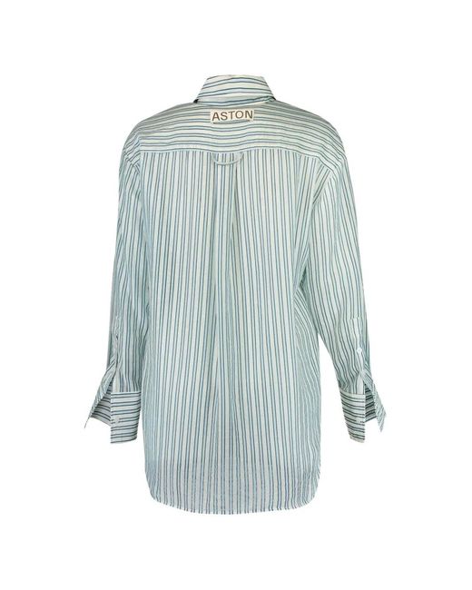 Aston Studio Blue Buddy Striped Shirt