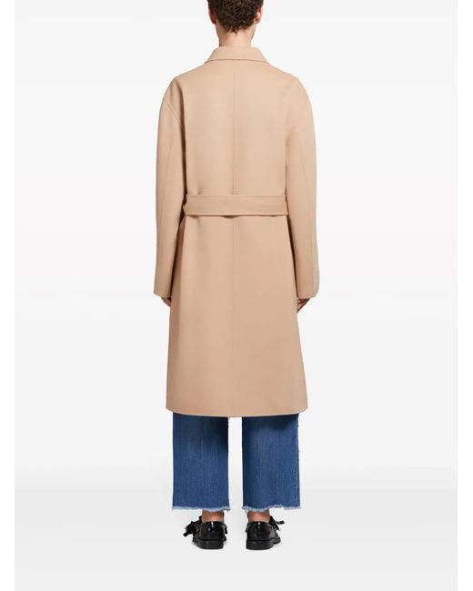 Marni Natural Belted Virgin Wool-Blend Coat