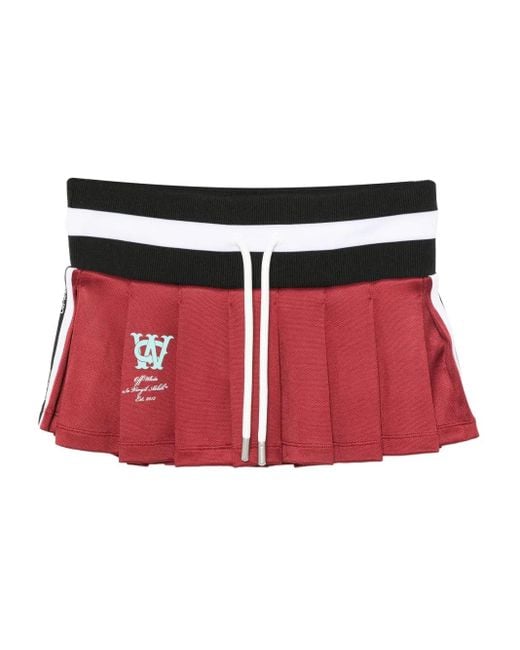 Off-White c/o Virgil Abloh Red Faltenrock mit Kordelzug