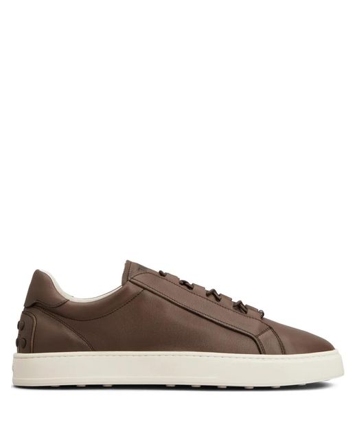 Tod's Brown Leather Sneakers for men