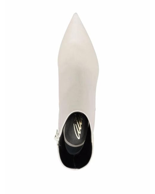 Scarosso White X Brian Atwood Anya Leather Ankle Boots