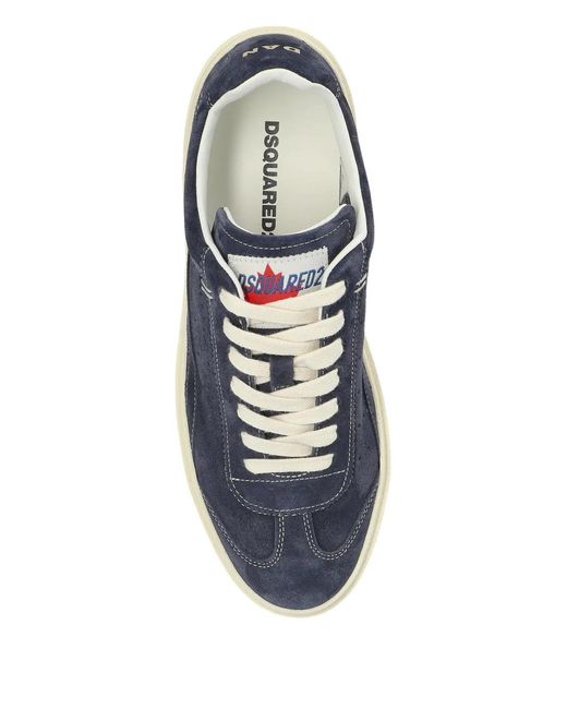 DSquared² Blue Suede Lace-Up Sneakers