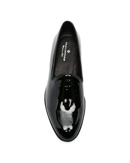 Tagliatore Black Patent Leather Loafers for men