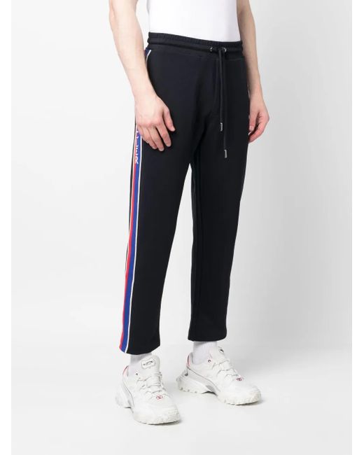 Moncler Blue Rear Logo-Patch Track Pants for men