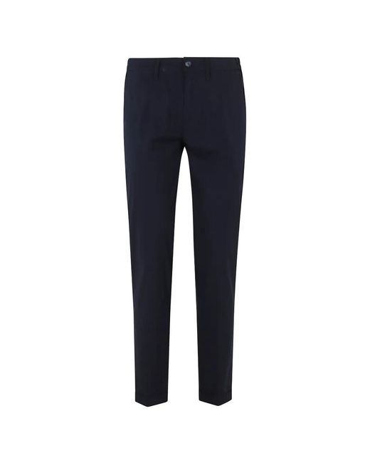 Re-hash Blue Button-Fastening Chinos for men