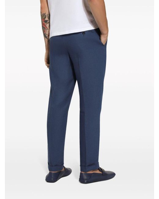 Pantalones chinos con pinzas Dolce & Gabbana de hombre de color Blue