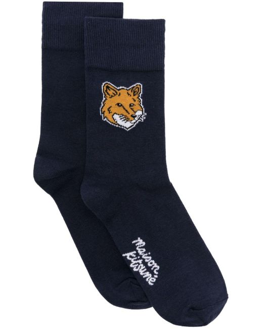 Maison Kitsuné Blue Fox Head Socks