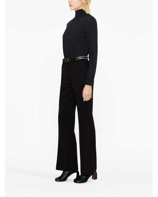 P.A.R.O.S.H. Black Tailored Trousers With Structured Waistband