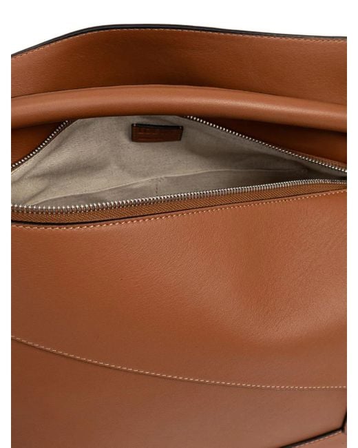 Loewe Brown Large Puzzle Leather Tote Bag for men