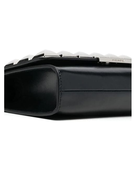 Philipp Plein Black Stud-Embellished Leather Crossbody Bag