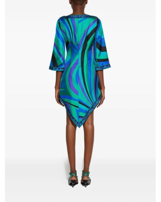 Vestido estilo túnica con estampado abstracto Emilio Pucci de color Blue
