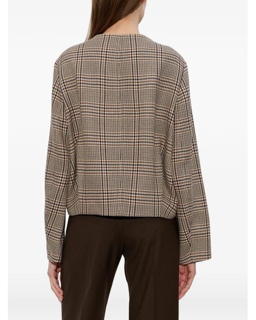 Paul Smith Brown Check-Pattern Buttoned Jacket