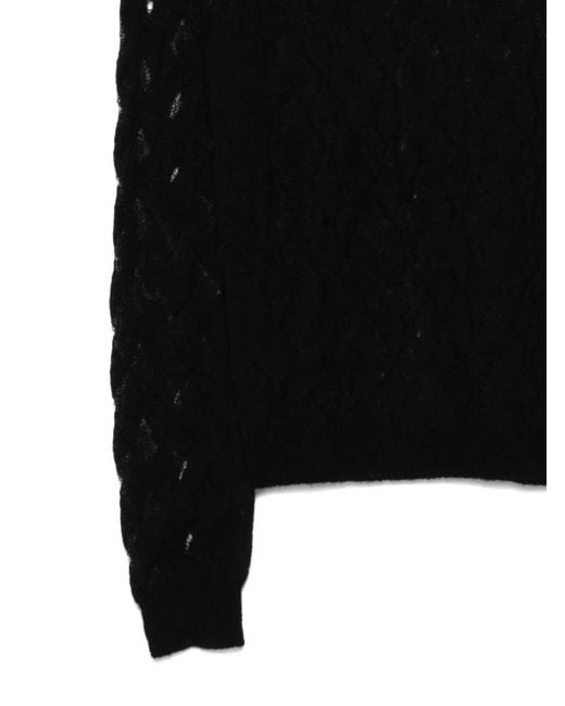 Dondup Black Geometric-pattern Knitted Sweater