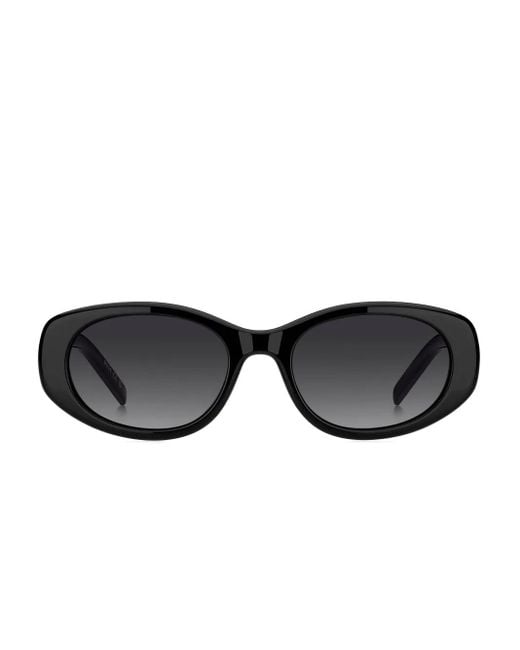 Boss Black Logo-Plaque Oval-Frame Sunglasses