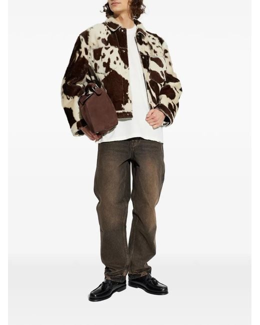 Represent Black Patterned Chest-Pocket Jacket for men