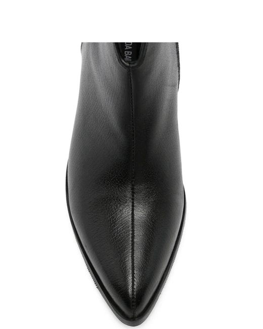 Linda Baumann Black Pointed-Toe Ankle Boots