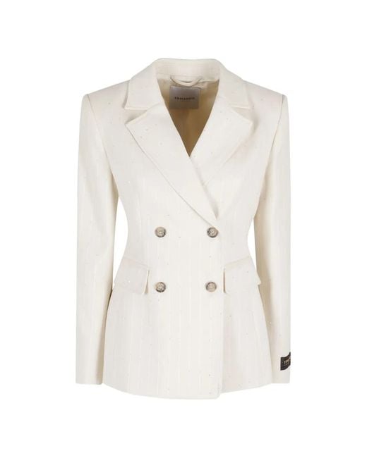 ERMANNO FIRENZE White Double-Breasted Blazer